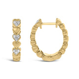 Gold Vermeil Diamond Accent Mini Heart Hoop Earring-3 thumbnail 4