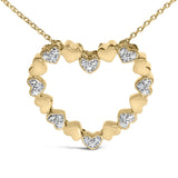 Gold Vermeil Diamond Accent Puffed Heart Pendant Necklace-1 thumbnail 2