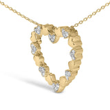 Gold Vermeil Diamond Accent Puffed Heart Pendant Necklace-3 thumbnail 4