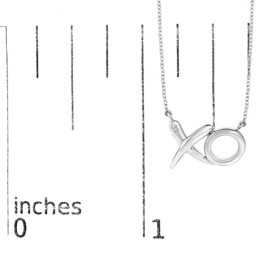 Sterling Silver Diamond Accent XO Pendant Necklace