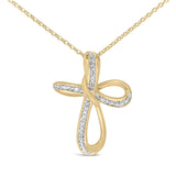 Gold Vermeil Diamond Accent Infinity Cross Pendant Necklace-1 thumbnail 2