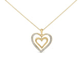 Gold Vermeil Diamond Accent Double Heart Pendant Necklace-0 thumbnail 1