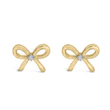 Gold Vermeil Diamond Accent Bow Earring-0 thumbnail 1