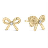 Gold Vermeil Diamond Accent Bow Earring-1 thumbnail 2