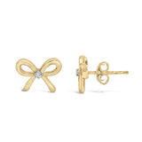 Gold Vermeil Diamond Accent Bow Earring-3 thumbnail 4