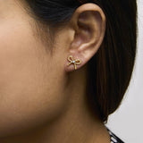 Gold Vermeil Diamond Accent Bow Earring-2 thumbnail 3