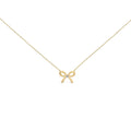 Gold Vermeil Diamond Accent Bow Tie Pendant Necklace-0