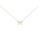 Gold Vermeil Diamond Accent Bow Tie Pendant Necklace-0 thumbnail 1
