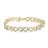 Gold Vermeil 1/10 Cttw Diamond Infinity Link Bracelet-0 thumbnail 1