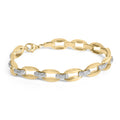 Gold Vermeil 1/10 Cttw Diamond Bold Link Bracelet-0