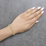 Gold Vermeil 1/10 Cttw Diamond Bold Link Bracelet-2 thumbnail 3