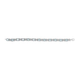 .925 Sterling Silver Oval Blue Topaz Diamond Butterfly Link Bracelet (I-J Color, I1-I2 Clarity) - Size 7
