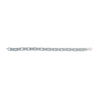.925 Sterling Silver Oval Blue Topaz Diamond Butterfly Link Bracelet (I-J Color, I1-I2 Clarity) - Size 7