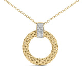 Gold Vermeil 1/10 Cttw Diamond Bold Pendant Necklace-1 thumbnail 2