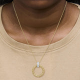 Gold Vermeil 1/10 Cttw Diamond Bold Pendant Necklace-2 thumbnail 3