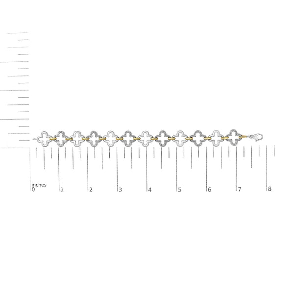 .925 Two-tone Sterling Silver 1/10 Cttw Natural Round Diamond Fashion Tennis Bracelet (I-J Color, I1-I2 Clarity) - 7