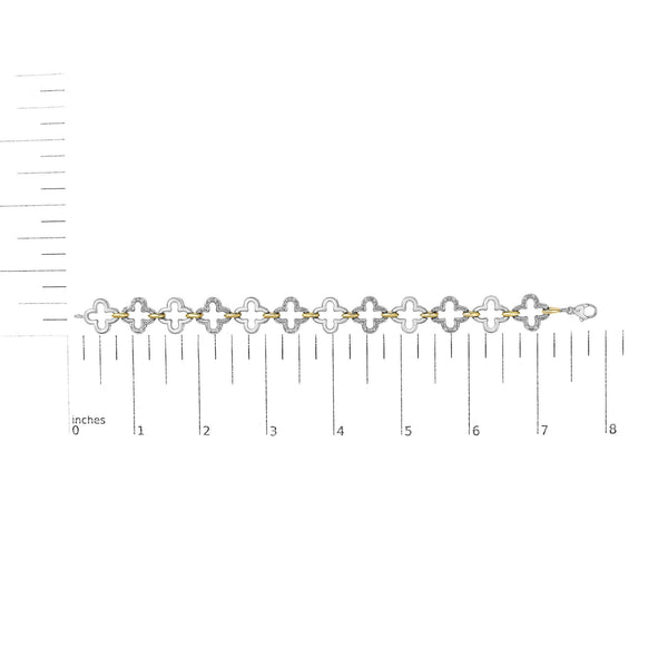 .925 Two-tone Sterling Silver 1/10 Cttw Natural Round Diamond Fashion Tennis Bracelet (I-J Color, I1-I2 Clarity) - 7