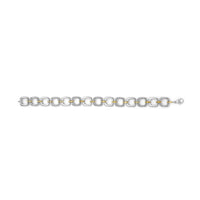 .925 Two-Tone Sterling Silver Diamond Accent Open Box Link Bracelet (I-J Color, I1-I2 Clarity) - 7