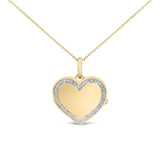Gold Vermeil 1/10 Cttw Diamond Heart Locket Pendant Necklace-0 thumbnail 1