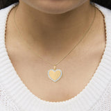 Gold Vermeil 1/10 Cttw Diamond Heart Locket Pendant Necklace-2 thumbnail 3