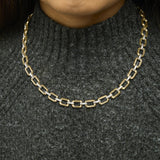 Gold Vermeil .925 Sterling Silver 1/4 Cttw Diamond Bold Octagonal Link Necklace-2 thumbnail 3