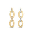 Gold Vermeil Diamond Accent Bold Oval Link Earring-0