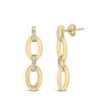 Gold Vermeil Diamond Accent Bold Oval Link Earring-1 thumbnail 2