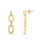 Gold Vermeil Diamond Accent Bold Oval Link Earring-3 thumbnail 4