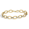 Gold Vermeil 1/10 Cttw Diamond Bold Oval Link Bracelet-0