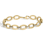 Gold Vermeil 1/10 Cttw Diamond Bold Oval Link Bracelet-0 thumbnail 1
