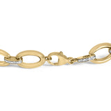 Gold Vermeil 1/10 Cttw Diamond Bold Oval Link Bracelet-1 thumbnail 2
