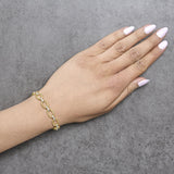 Gold Vermeil 1/10 Cttw Diamond Bold Oval Link Bracelet-2 thumbnail 3
