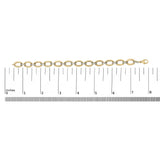 Gold Vermeil 1/10 Cttw Diamond Bold Oval Link Bracelet-4 thumbnail 5