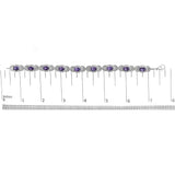 Sterling Silver Oval Purple Amethyst and Diamond Interlocking Halo Link Bracelet-2 thumbnail 3