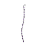 .925 Sterling Silver 7x5mm Oval Amethyst and Diamond Accent X-Link Bracelet (H-I Color, SI1-SI2 Clarity)  - Size 7