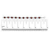 .925 Sterling Silver 7x7mm Checkered Cushion Red Garnet and Diamond Accent Fashion Tennis Link Bracelet (I-J Color, I1-I2 Clarity) - Size 7