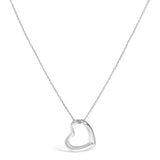Sterling Silver Bezel Set Diamond Accent Heart Pendant Necklace-0 thumbnail 1