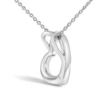 Sterling Silver Bezel Set Diamond Accent Heart Pendant Necklace-3 thumbnail 4