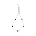 925 sterling silver bolo bracelet with 5 bezel-set red garnet stones