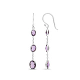 .925 Sterling Silver Checkerboard Cut Oval Purple Amethyst 2