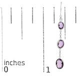 .925 Sterling Silver Checkerboard Cut Oval Purple Amethyst 2