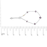 .925 Sterling Silver Bezel Set Purple Amethyst 5 Station Adjustable Bolo Bracelet-4 thumbnail 5