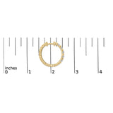 Gold Vermeil 1/10 Cttw Diamond Ribbed Design Hoop Earrings-4 thumbnail 5