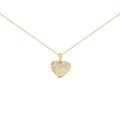 Gold Vermeil 1/10 Cttw Diamond Bold Heart Pendant Necklace-0