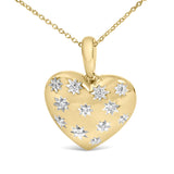 Gold Vermeil 1/10 Cttw Diamond Bold Heart Pendant Necklace-1 thumbnail 2