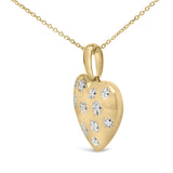 Gold Vermeil 1/10 Cttw Diamond Bold Heart Pendant Necklace-3 thumbnail 4