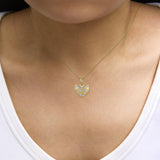 Gold Vermeil 1/10 Cttw Diamond Bold Heart Pendant Necklace-2 thumbnail 3