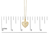 Gold Vermeil 1/10 Cttw Diamond Bold Heart Pendant Necklace-4 thumbnail 5
