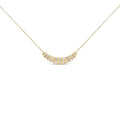 Gold Vermeil 1/10 Cttw Diamond Bold Ribbed Pendant Necklace-0