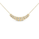 Gold Vermeil 1/10 Cttw Diamond Bold Ribbed Pendant Necklace-1 thumbnail 2